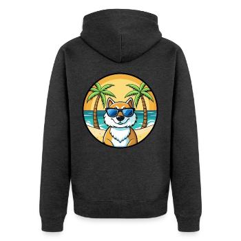 Lunettes de soleil de dessin animé de race de chien du Groenland plage - Veste à capuche bio Premium Unisexe - anthracite chiné - Dos - Nico (187cm)
