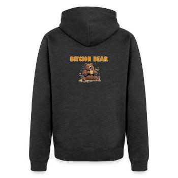 Bitcoin Bear - Veste à capuche bio Premium Unisexe - anthracite chiné - Dos - Nico (187cm)