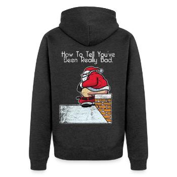 Glücklicher Schornsteinfeger Heiligabend - Unisex Premium Bio Zip Hoodie - Anthrazit meliert - Hinten - Nico (187cm)