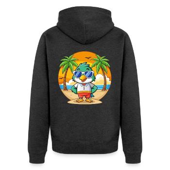 Falcon Funny Cartoon Summer Beach Sunglasses - Unisex Premium Organic Zip Hoodie - heather anthracite - Back - Nico (187cm)
