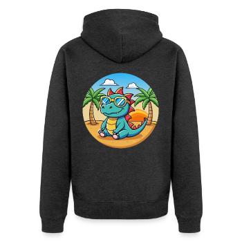 Dragon Funny Cartoon Lunettes de soleil de plage d’été - Veste à capuche bio Premium Unisexe - anthracite chiné - Dos - Nico (187cm)