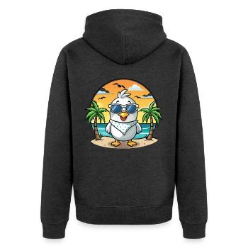 Albatross Funny Cartoon Summer Beach Sunglasses - Unisex Premium Organic Zip Hoodie - heather anthracite - Back - Nico (187cm)
