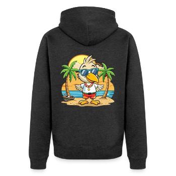 Pelican Funny Cartoon Summer Beach Sunglasses - Unisex Premium Organic Zip Hoodie - heather anthracite - Back - Nico (187cm)
