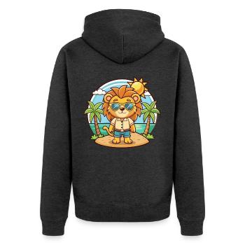 Lunettes de soleil de plage d’été Lion Funny Cartoon - Veste à capuche bio Premium Unisexe - anthracite chiné - Dos - Nico (187cm)