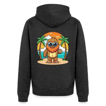 Big Foot Lustige Cartoon Sommer Strand Sonnenbrille - Unisex Premium Bio Zip Hoodie - Anthrazit meliert - Hinten - Nico (187cm)