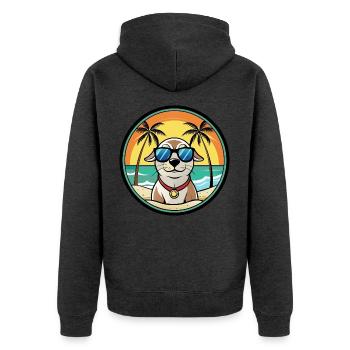 Seskar phoque chien race dessin animé lunettes de soleil plage - Veste à capuche bio Premium Unisexe - anthracite chiné - Dos - Nico (187cm)