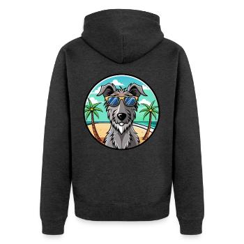 Lunettes de soleil écossaises Deerhound Dog Breed Cartoon - Veste à capuche bio Premium Unisexe - anthracite chiné - Dos - Nico (187cm)