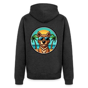Pudelpointer Chien Race Dessin Animé Lunettes De Soleil Plage - Veste à capuche bio Premium Unisexe - anthracite chiné - Dos - Nico (187cm)