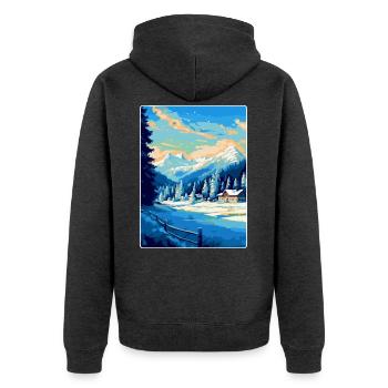 Kitzbühel Autriche Affiche de voyage vintage souvenir - Veste à capuche bio Premium Unisexe - anthracite chiné - Dos - Nico (187cm)