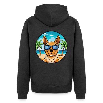 Lancashire Heeler Chien Race Dessin Animé Lunettes De Soleil Plage - Veste à capuche bio Premium Unisexe - anthracite chiné - Dos - Nico (187cm)