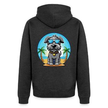 Kerry Blue Terrier Hunderasse Cartoon Sonnenbrille - Unisex Premium Bio Zip Hoodie - Anthrazit meliert - Hinten - Nico (187cm)
