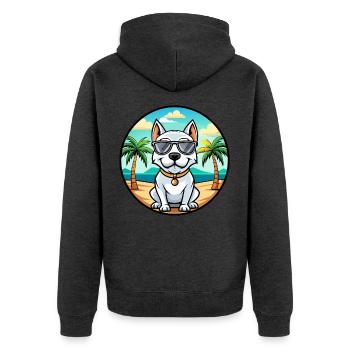 Dogue Argentino Chien Race Dessin Animé Lunettes De Soleil Plage - Veste à capuche bio Premium Unisexe - anthracite chiné - Dos - Nico (187cm)