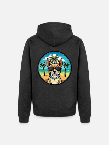 Braque Du Bourbonnais Hunderasse Cartoon Sonnenbrille - Unisex Premium Bio Zip Hoodie - Anthrazit meliert