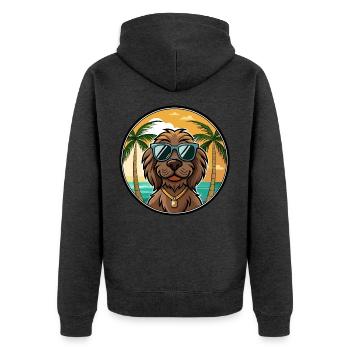 Boykin Spaniel Chien Race Dessin Animé Lunettes De Soleil Plage - Veste à capuche bio Premium Unisexe - anthracite chiné - Dos - Nico (187cm)