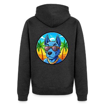 Lunettes de soleil de dessin animé Blue Thai Ridgeback Dog Breed - Veste à capuche bio Premium Unisexe - anthracite chiné - Dos - Nico (187cm)