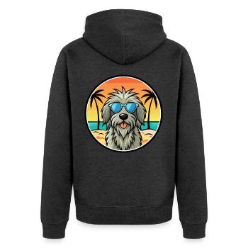 Lunettes de soleil Bergamasco Shepherd Dog Breed Cartoon - Veste à capuche bio Premium Unisexe - anthracite chiné - Dos - Nico (187cm)