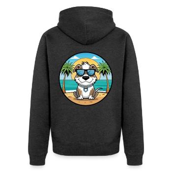 Argentino Chien Race Dessin Animé Lunettes De Soleil Plage - Veste à capuche bio Premium Unisexe - anthracite chiné - Dos - Nico (187cm)