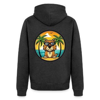 Smaland Hound Chien Race Dessin Animé Lunettes De Soleil Plage - Veste à capuche bio Premium Unisexe - anthracite chiné - Dos - Nico (187cm)