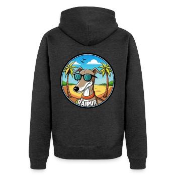 Rampur Greyhound Chien Race Dessin Animé Lunettes De Soleil Plage - Veste à capuche bio Premium Unisexe - anthracite chiné - Dos - Nico (187cm)