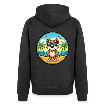 Pointer Dog Breed Cartoon Sunglasses Beach - Unisex Premium Organic Zip Hoodie - heather anthracite - Back - Nico (187cm)