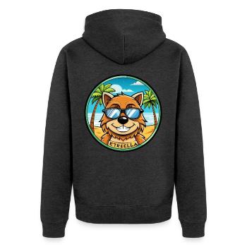 Estrela Mountain Dog Breed Cartoon Sunglass Beach - Veste à capuche bio Premium Unisexe - anthracite chiné - Dos - Nico (187cm)