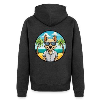 Braque Saint Germain Hunderasse Cartoon Sonnenbrille - Unisex Premium Bio Zip Hoodie - Anthrazit meliert - Hinten - Nico (187cm)