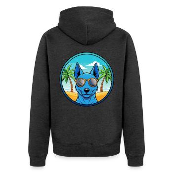 Lunettes de soleil de dessin animé Blue Thai Ridgeback Dog Breed - Veste à capuche bio Premium Unisexe - anthracite chiné - Dos - Nico (187cm)