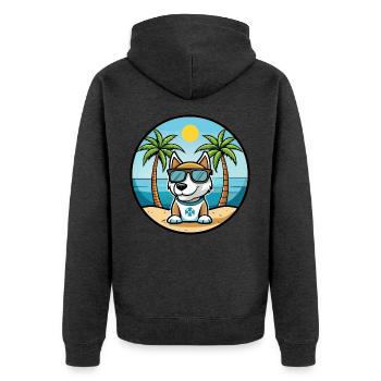 Argentino Chien Race Dessin Animé Lunettes De Soleil Plage - Veste à capuche bio Premium Unisexe - anthracite chiné - Dos - Nico (187cm)