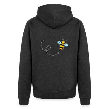 Bienchen Bienelein Bienenillustration Insekt Biene - Unisex Premium Bio Zip Hoodie - Anthrazit meliert - Hinten - Nico (187cm)