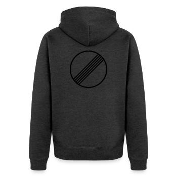MINIMAL ILLIMITÉ par Unlimited Apparel - Veste à capuche bio Premium Unisexe - anthracite chiné - Dos - Nico (187cm)