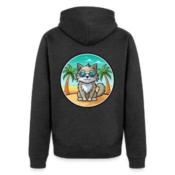 Laperm Cat Breed Cartoon Lunettes de soleil Beach - Veste à capuche bio Premium Unisexe - anthracite chiné - Dos - Nico (187cm)