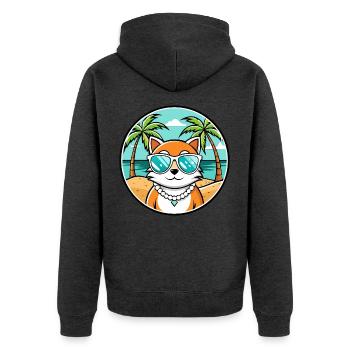 Hantilly Tiffany Race Chat Dessin Animé Lunettes de Soleil Plage - Veste à capuche bio Premium Unisexe - anthracite chiné - Dos - Nico (187cm)