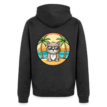 Laperm Cat Breed Cartoon Lunettes de soleil Beach - Veste à capuche bio Premium Unisexe - anthracite chiné - Dos - Nico (187cm)