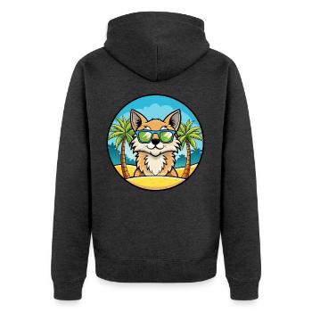Lunettes de soleil de dessin animé de race de chat à poil long allemand plage - Veste à capuche bio Premium Unisexe - anthracite chiné - Dos - Nico (187cm)