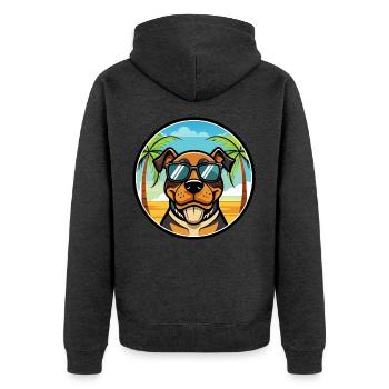 Lunettes de soleil Rottweiler Dog Cartoon Summer Beach - Veste à capuche bio Premium Unisexe - anthracite chiné - Dos - Nico (187cm)
