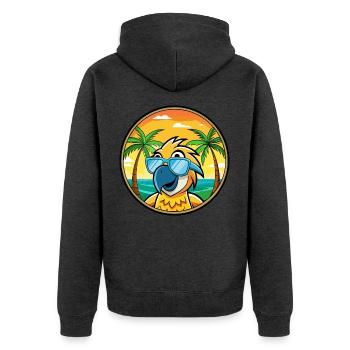Perroquet Drôle Dessin Animé Plage Été Lunettes De Soleil Cool - Veste à capuche bio Premium Unisexe - anthracite chiné - Dos - Nico (187cm)