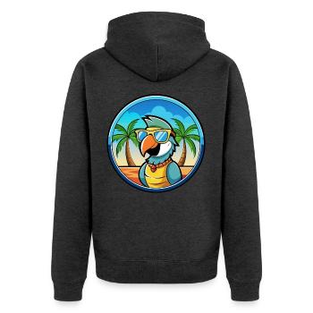 Perroquet Drôle Dessin Animé Plage Été Lunettes De Soleil Cool - Veste à capuche bio Premium Unisexe - anthracite chiné - Dos - Nico (187cm)