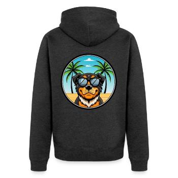 Lunettes de soleil Rottweiler Dog Cartoon Summer Beach - Veste à capuche bio Premium Unisexe - anthracite chiné - Dos - Nico (187cm)