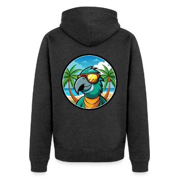 Perroquet Drôle Dessin Animé Plage Été Lunettes De Soleil Cool - Veste à capuche bio Premium Unisexe - anthracite chiné - Dos - Nico (187cm)