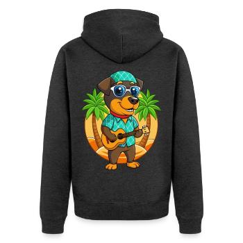 Drôle de Rottweiler Chien Lunettes de soleil de plage d’été - Veste à capuche bio Premium Unisexe - anthracite chiné - Dos - Nico (187cm)
