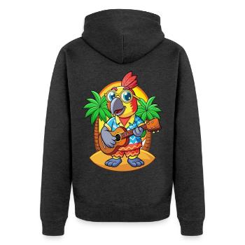 Drôle de perroquet d’été plage lunettes de soleil hawaïenne - Veste à capuche bio Premium Unisexe - anthracite chiné - Dos - Nico (187cm)