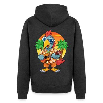 Drôle de perroquet d’été plage lunettes de soleil hawaïenne - Veste à capuche bio Premium Unisexe - anthracite chiné - Dos - Nico (187cm)