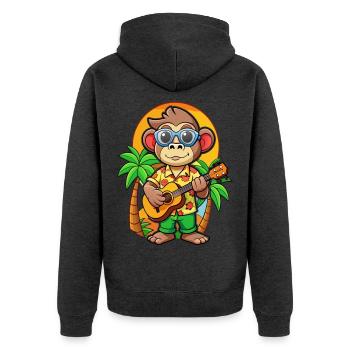 Lunettes de soleil de plage d’été de dessin animé de singe drôle - Veste à capuche bio Premium Unisexe - anthracite chiné - Dos - Nico (187cm)