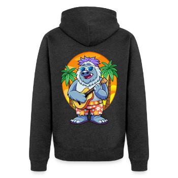 Drôle Yeti Dessin Animé Plage D’été Lunettes De Soleil Guitare - Veste à capuche bio Premium Unisexe - anthracite chiné - Dos - Nico (187cm)
