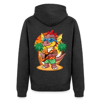 Lunettes de soleil de plage d’été de dessin animé de dragon drôle - Veste à capuche bio Premium Unisexe - anthracite chiné - Dos - Nico (187cm)