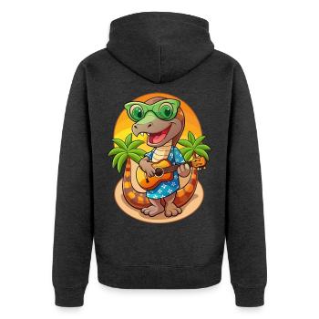 Drôle Serpent Dessin Animé Plage D’été Lunettes De Soleil Guitare - Veste à capuche bio Premium Unisexe - anthracite chiné - Dos - Nico (187cm)