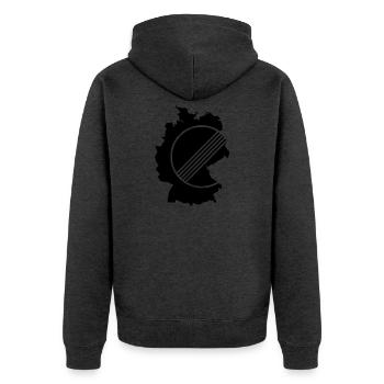 UNLIMITED GERMANY par Unlimited Apparel - Veste à capuche bio Premium Unisexe - anthracite chiné - Dos - Nico (187cm)