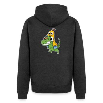 Mauvais dinosaure et jolie banane - Veste à capuche bio Premium Unisexe - anthracite chiné - Dos - Nico (187cm)