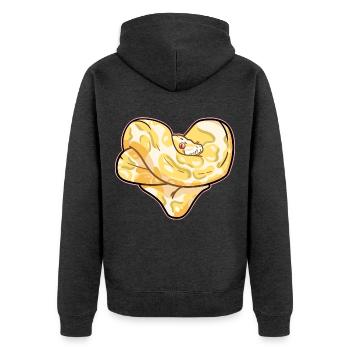 Neugierige Python Dschungelbewohner - Unisex Premium Bio Zip Hoodie - Anthrazit meliert - Hinten - Nico (187cm)