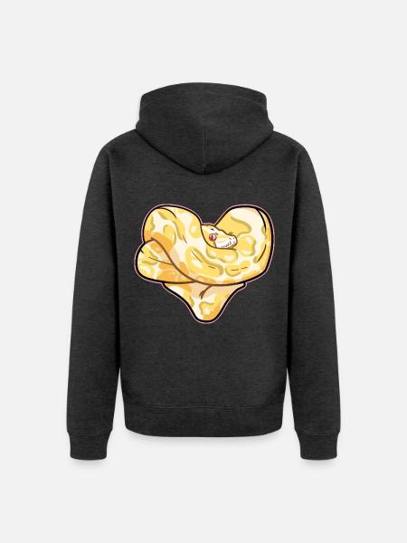 Neugierige Python Dschungelbewohner - Unisex Premium Bio Zip Hoodie - Anthrazit meliert